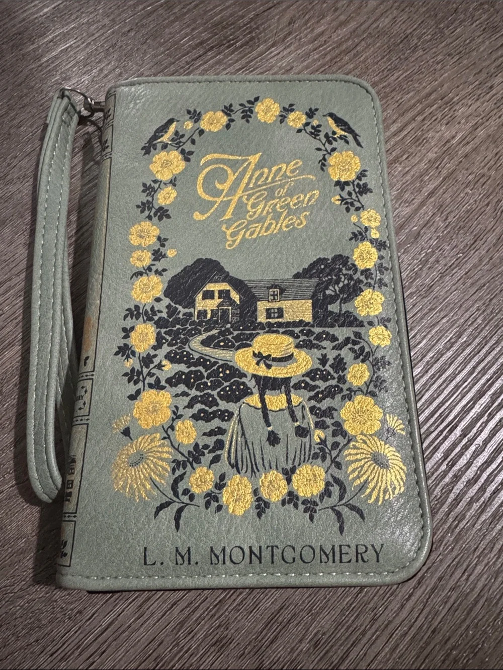 Anne of Green Gables Green book Floral Wristlet Wallet